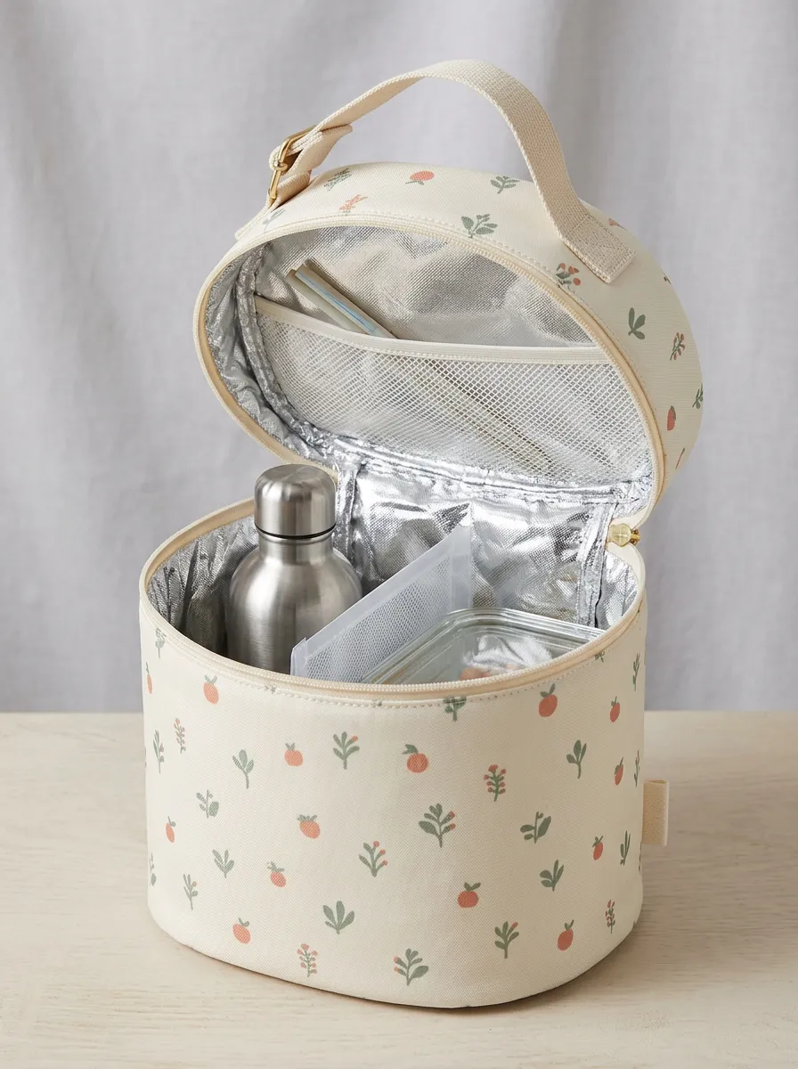 Floral Fruit Pattern Insulated Printed Lunch Bag