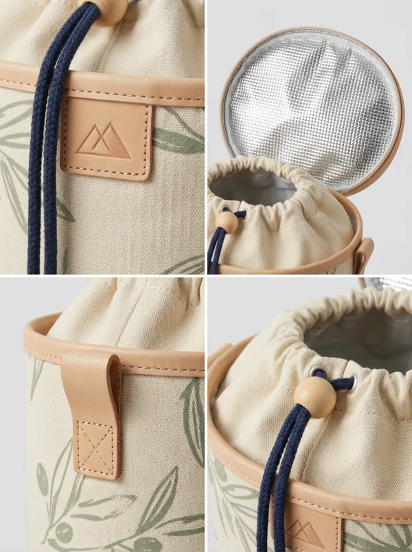 Picnic Lover Olive Branch Pattern Printed Insulated Cooler Bag
