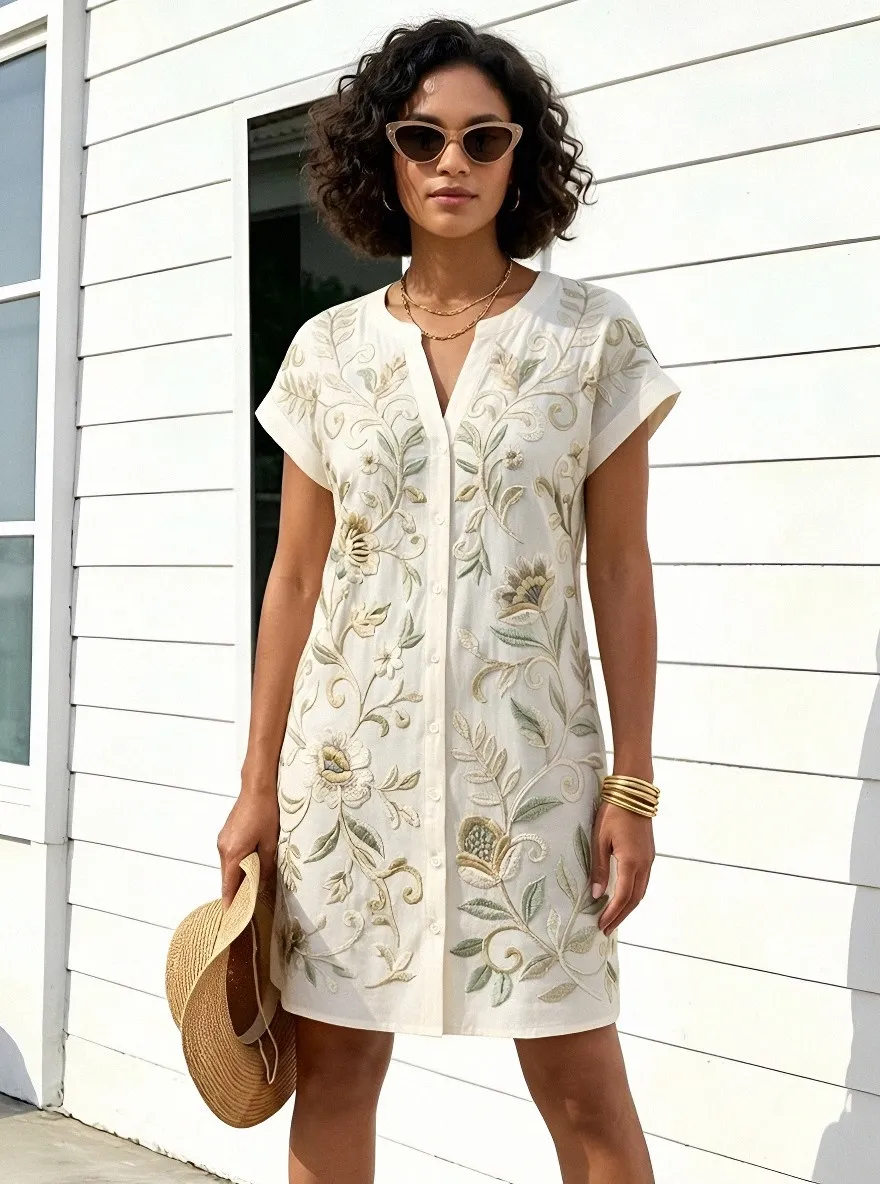 Women's Summer Vacation Lavender Floral Printed Dress