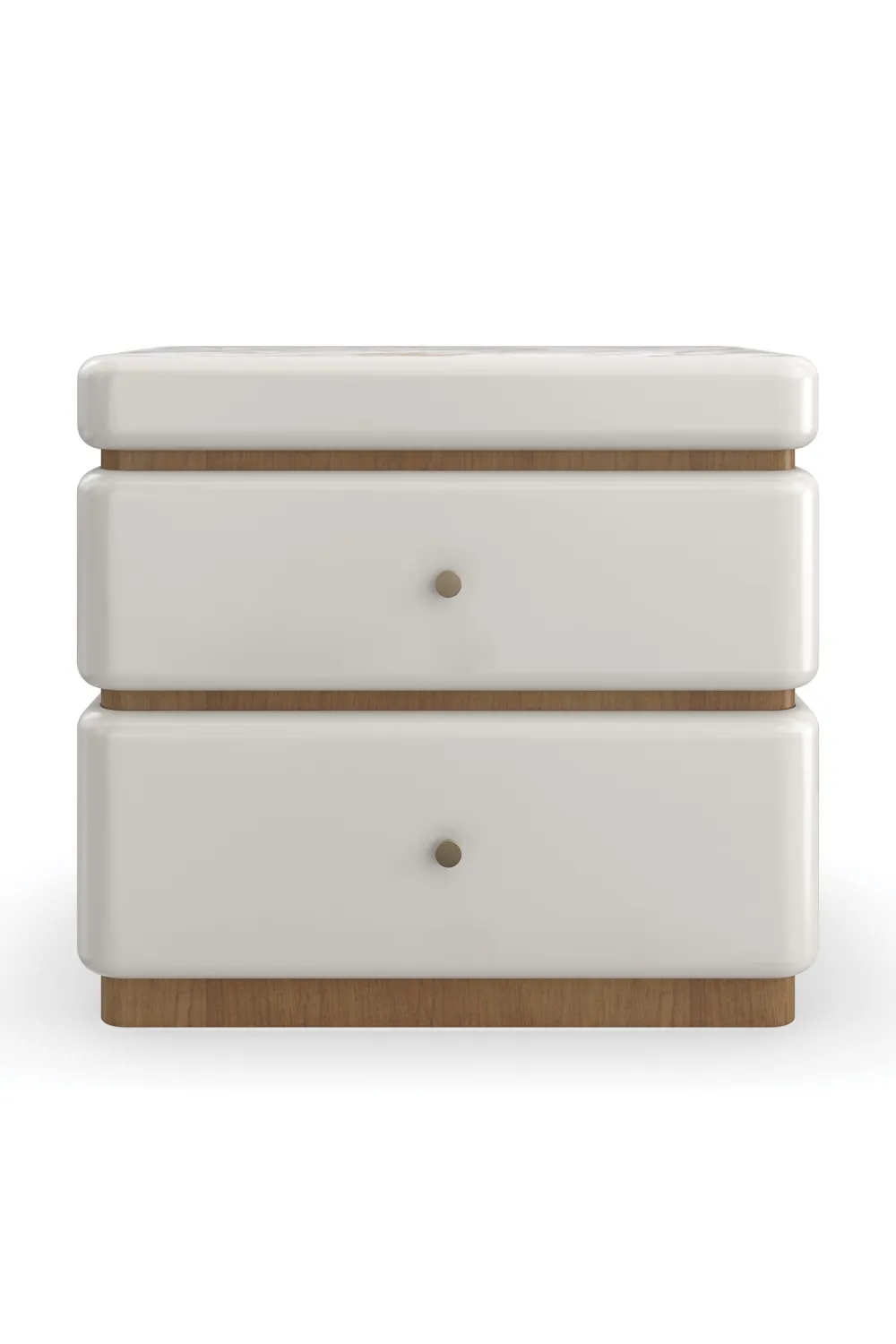 Curved Refined Storage Nightstand