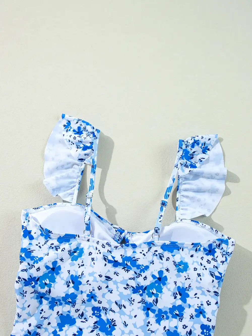 Floral Ruffled Strap Lace Up Hollow Accessory