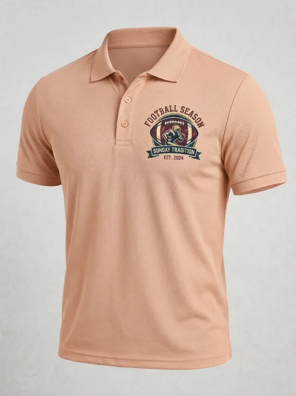 Football Inspired Casual Polo Shirt