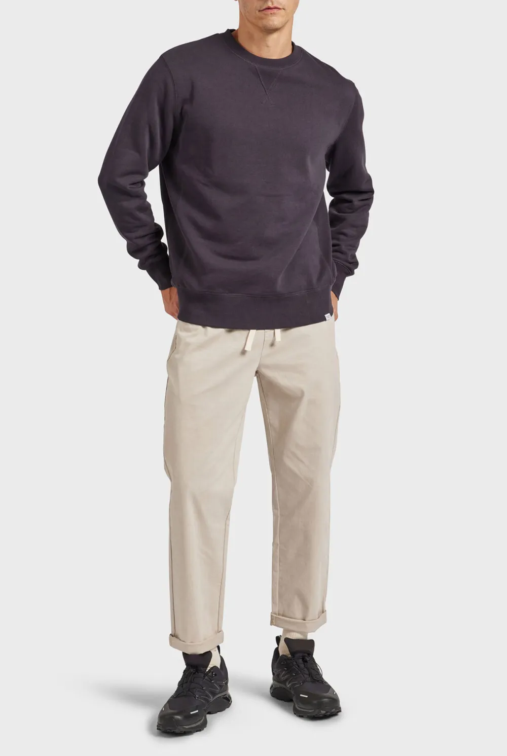 Casual Tapered Fit Cotton Blend Chino Pants