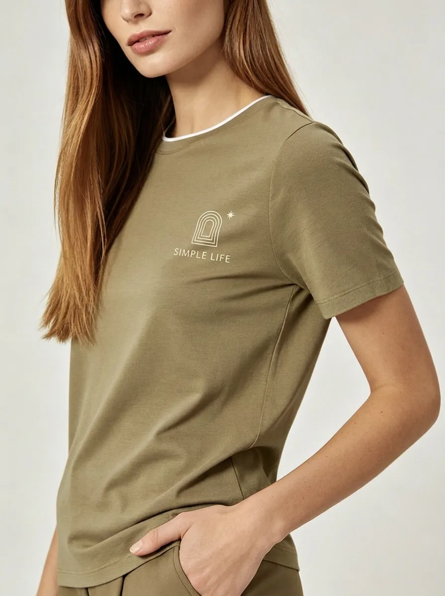Women's Minimalist Simple Life Arch Star Printed T-shirt