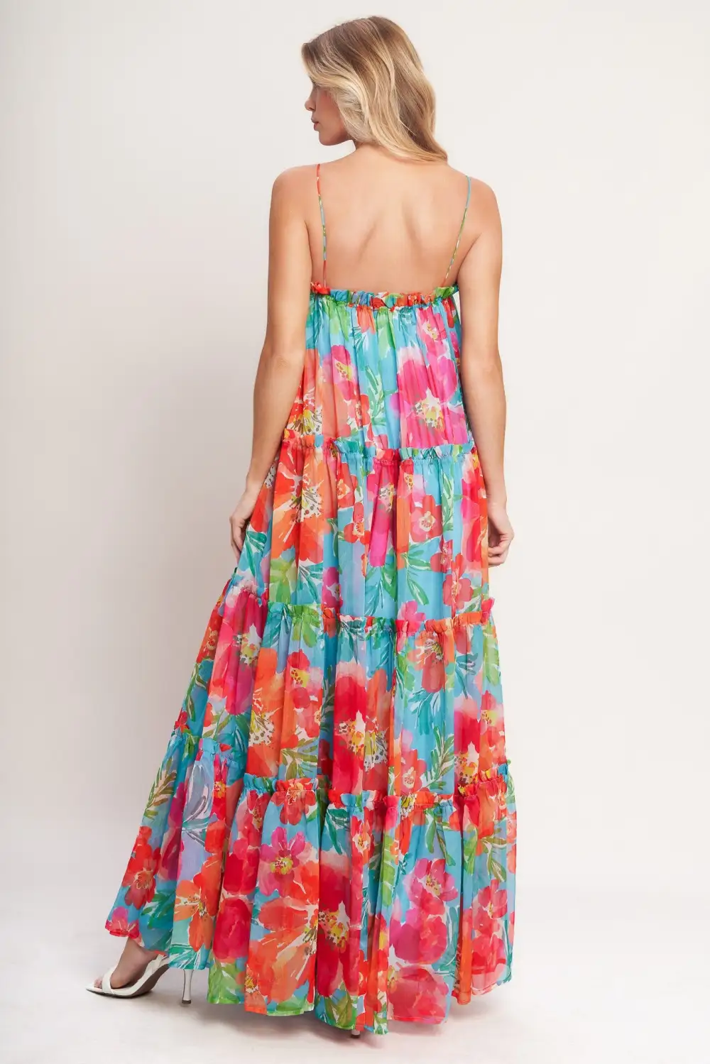 Ruffled Printed Maxi Dress