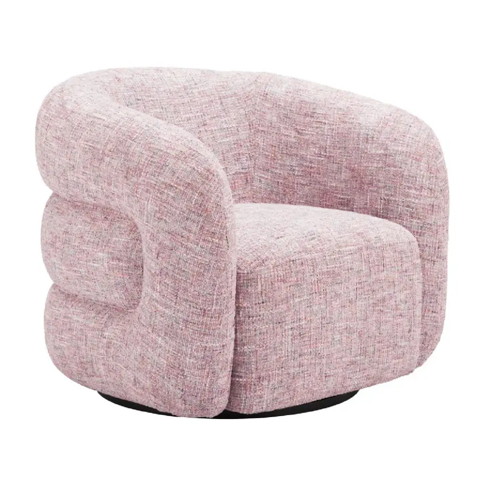 Pink Tweed Swivel Chair