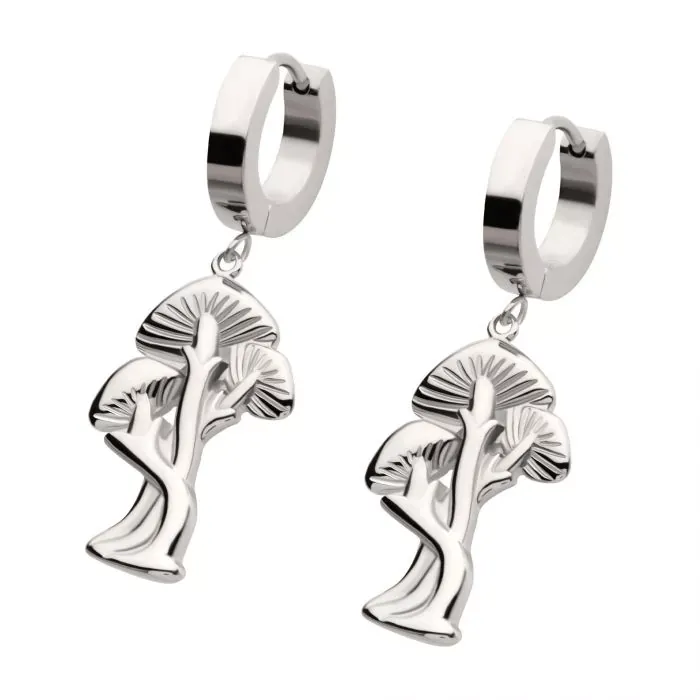 Mushroom Huggie Drop Earrings