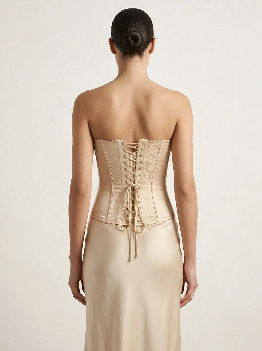 Jacquard Satin-Look Women's Corset Top