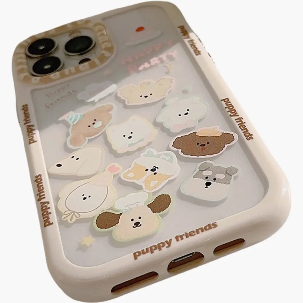 Puppy Cat Charm Strap Phone Case