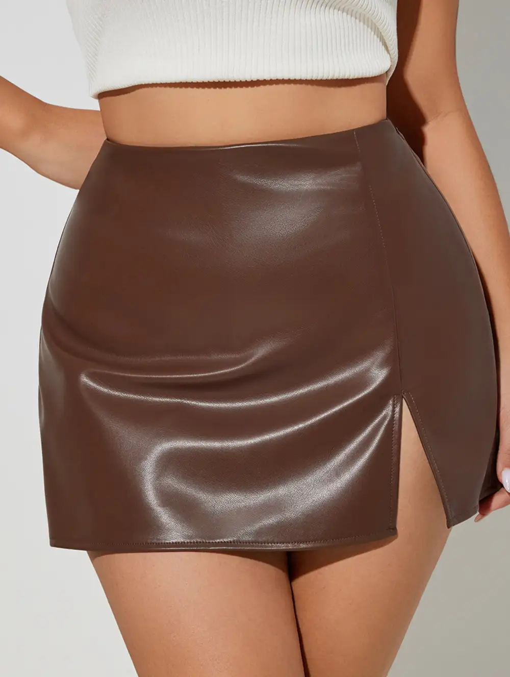 Slit Hem Bodycon Mini Skirt