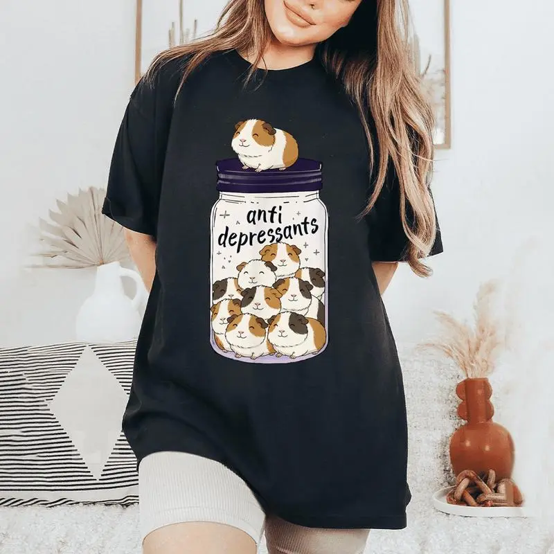 Guinea Pig Anti Depressant Jar Zoo Boys Girls Kids Women's Oversized Comfort Colors T-Shirt