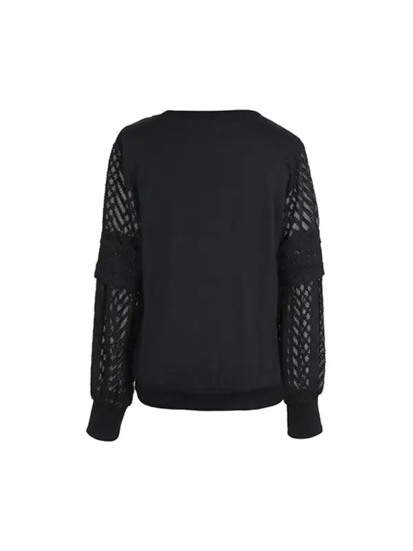 Pocketed Long-Sleeve Knit Hoodie