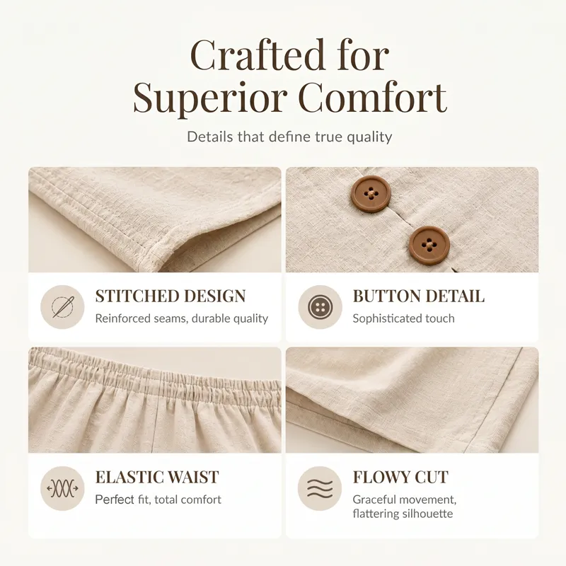 🌿Women's Natural Linen-Blend Sleeveless Button Top and Loose Pants Set