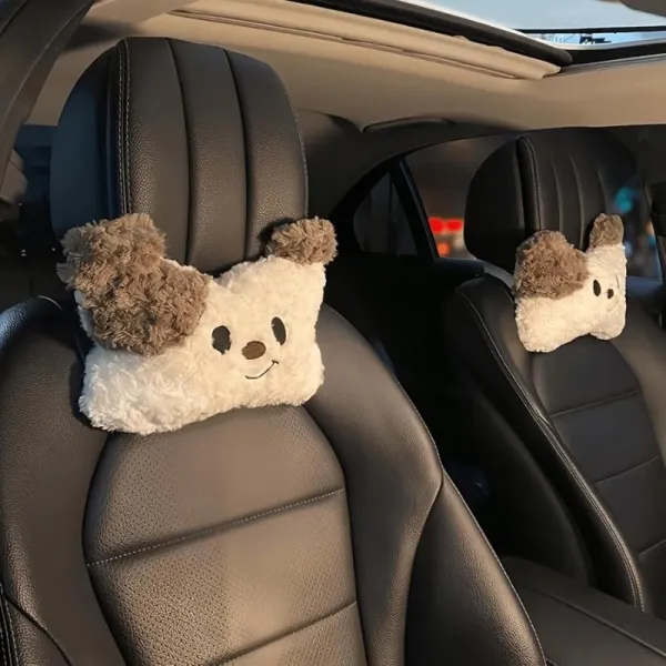1Pcs Plush Puppy Car Headrest Pillow