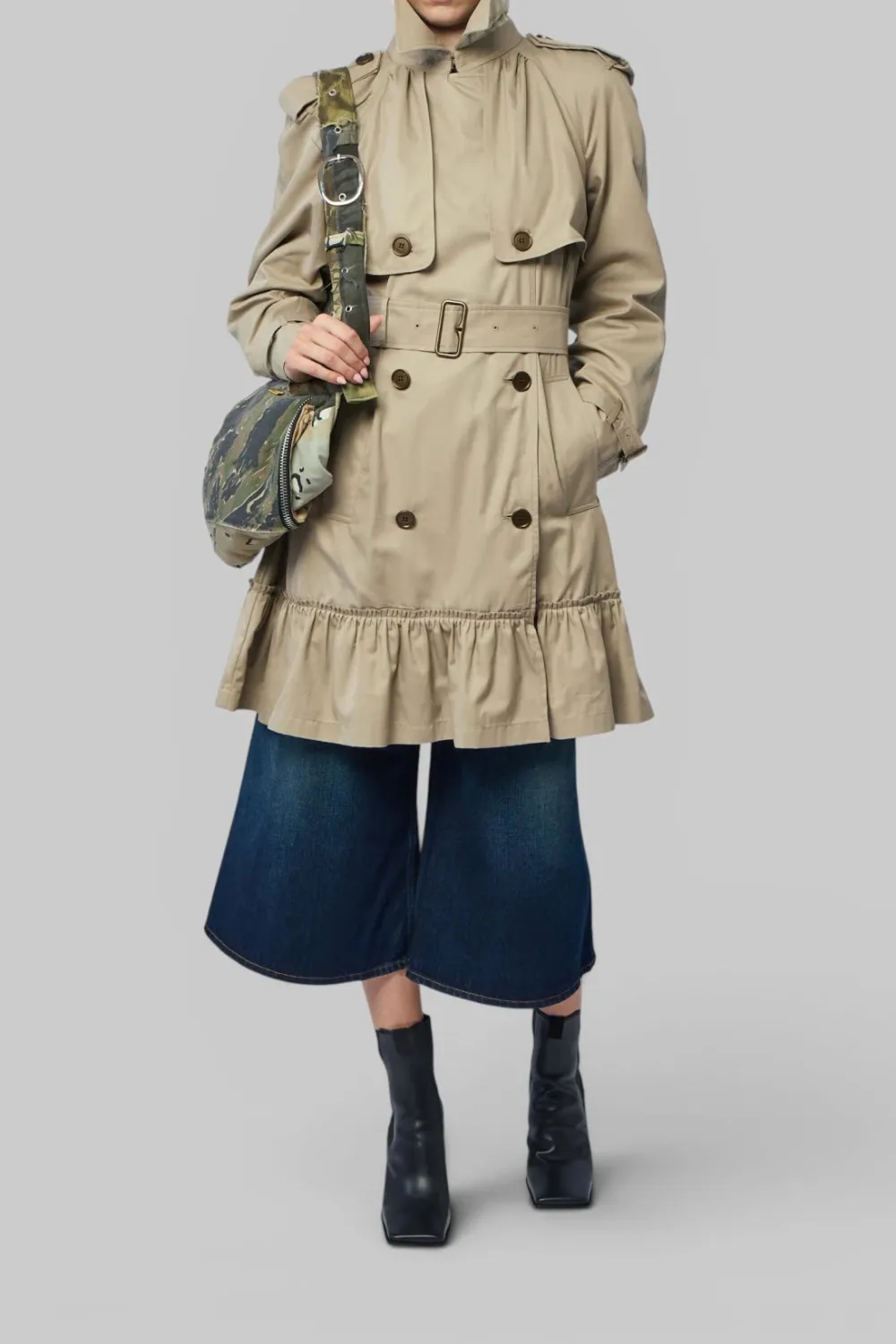 Cotton Double Breasted Coat