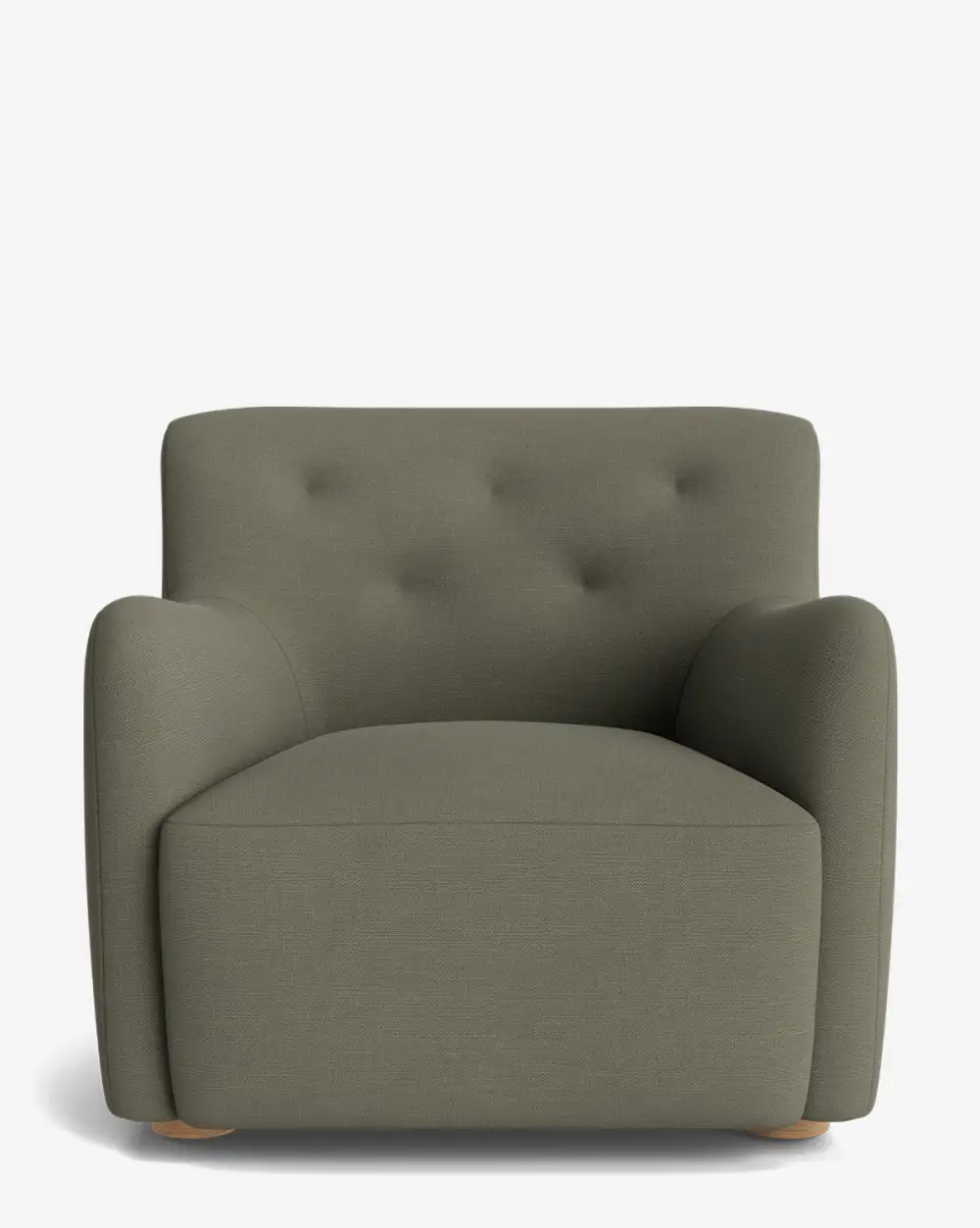 Tufted Oak Lounge Chair