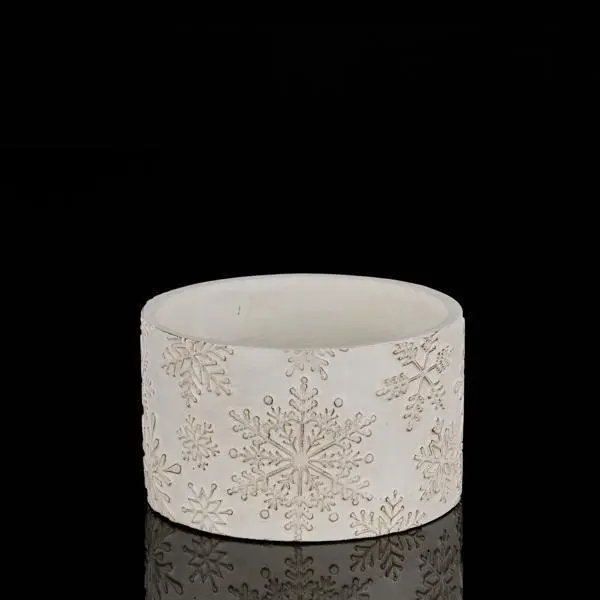 Embossed Snowflake Cement Planter