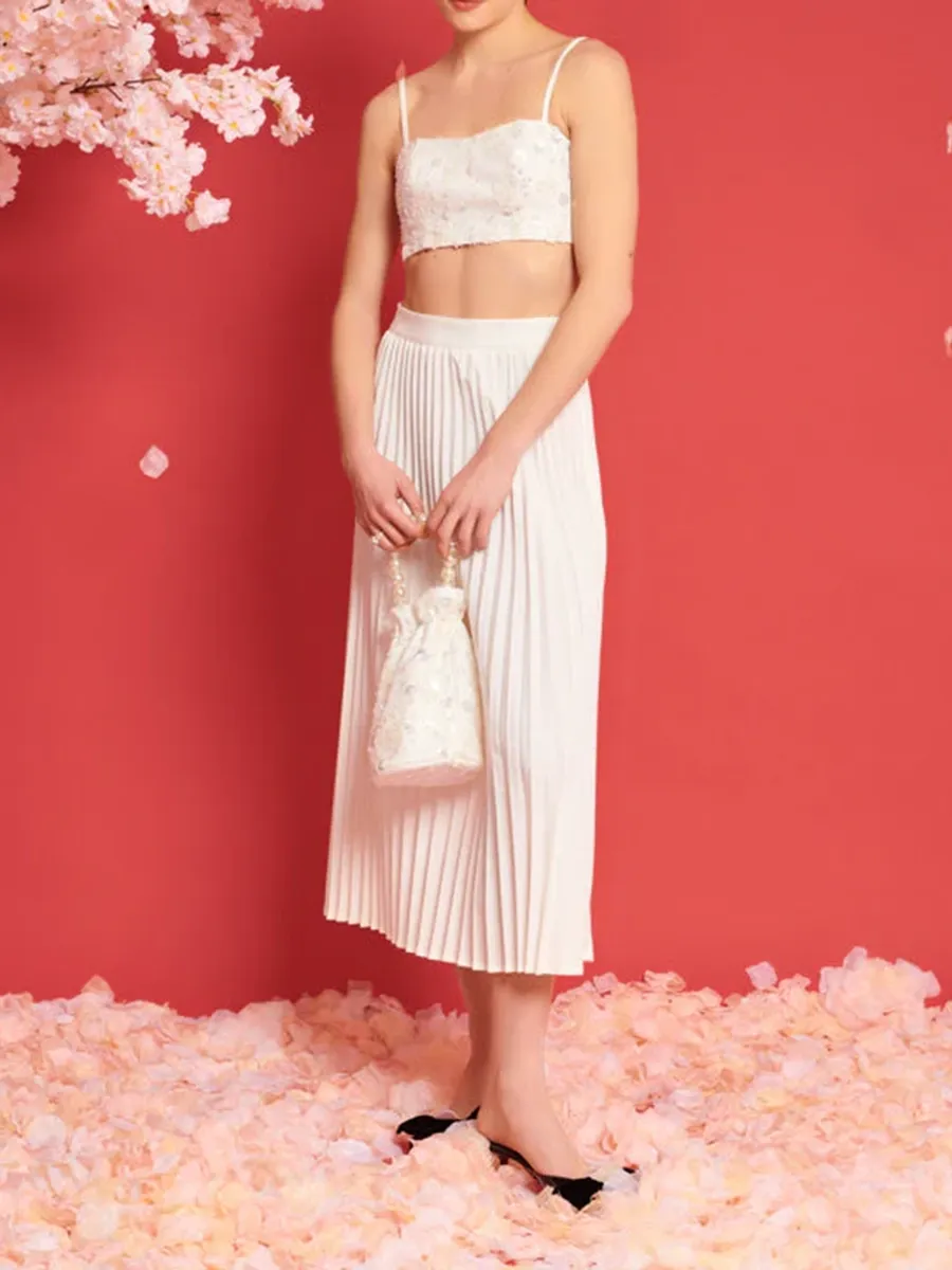 Pleated Midi Skirt
