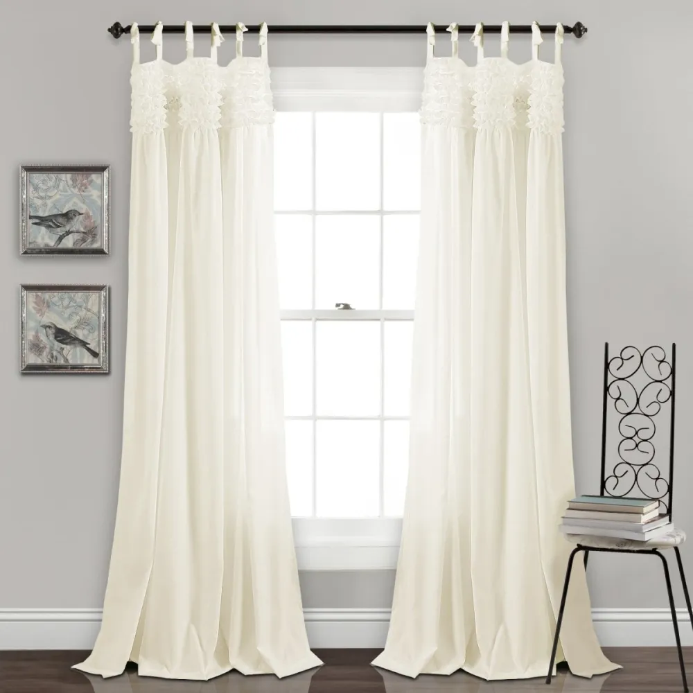 Elegant Ruffled Window Curtain Set