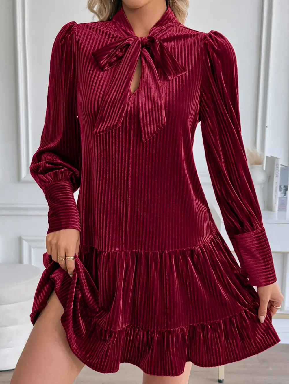 Retro Hot Sale Velvet Mini Dress
