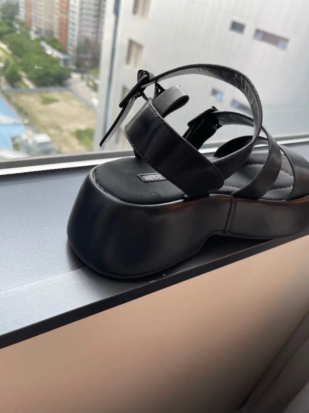 Graceful Faux Leather Heeled Sandals