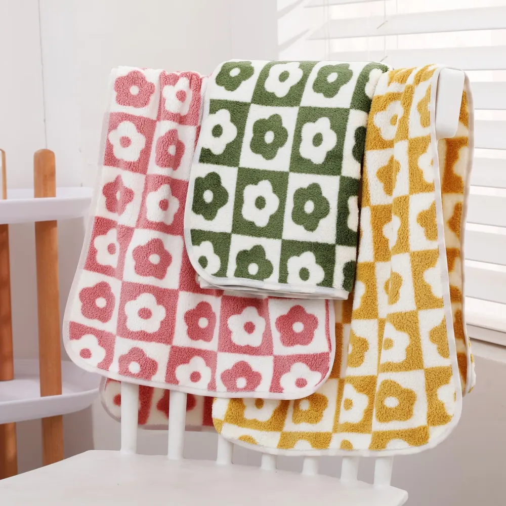 Checkered Floral Towel
