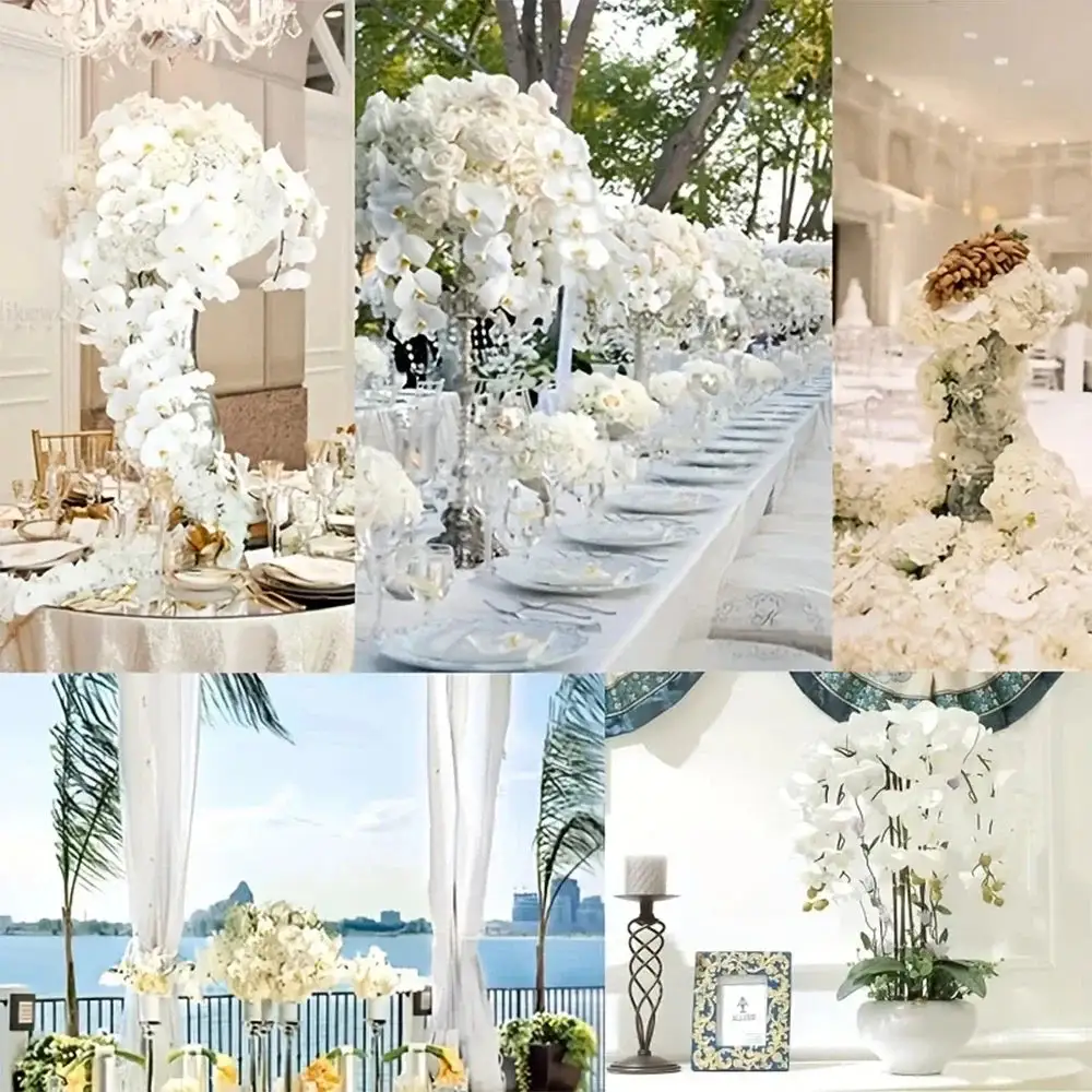 Modern Floral Artificial Round Decorative Botanical Accent