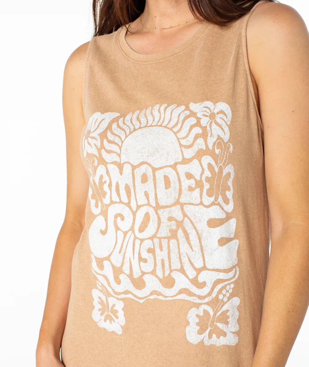 Cartoon-Printed Sleeveless Round-Neck Long Dress