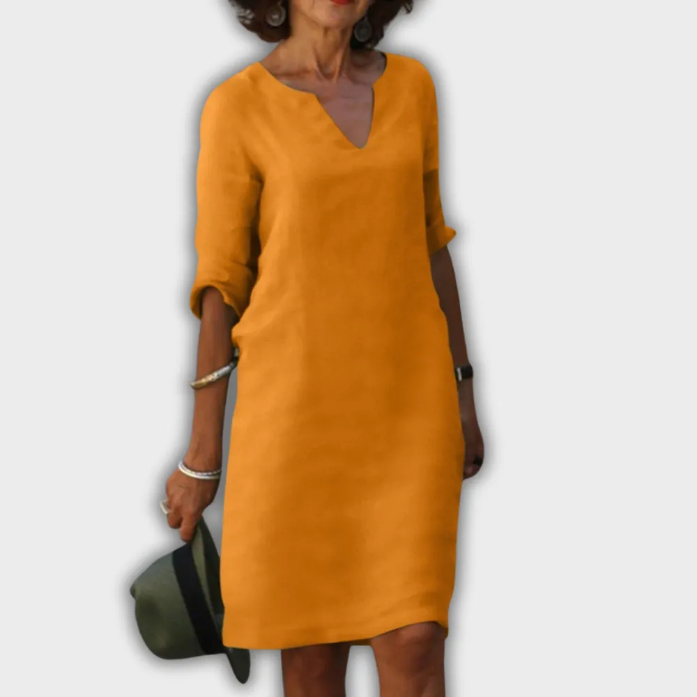 V-Neck Relaxed Casual Dress