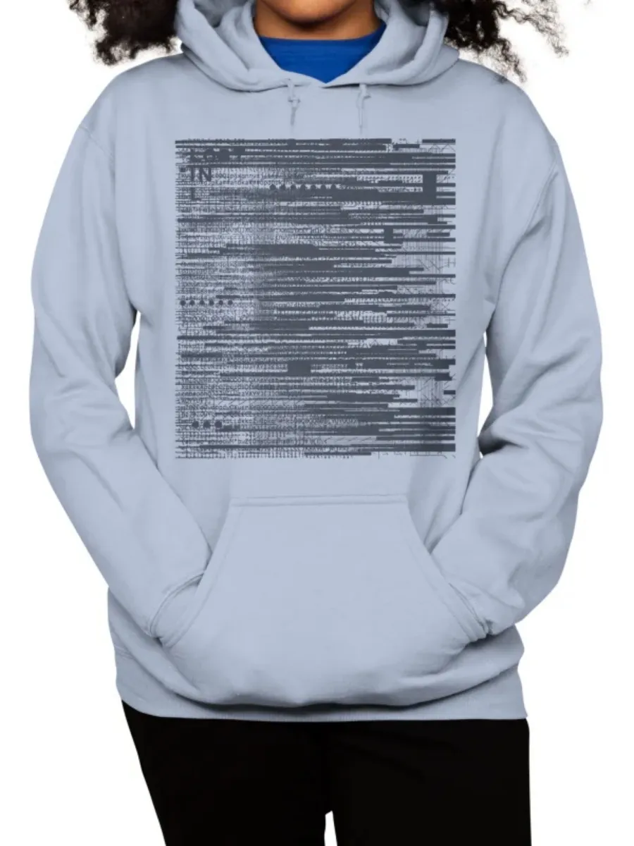 Abstract Glitch Line Art Hoodie