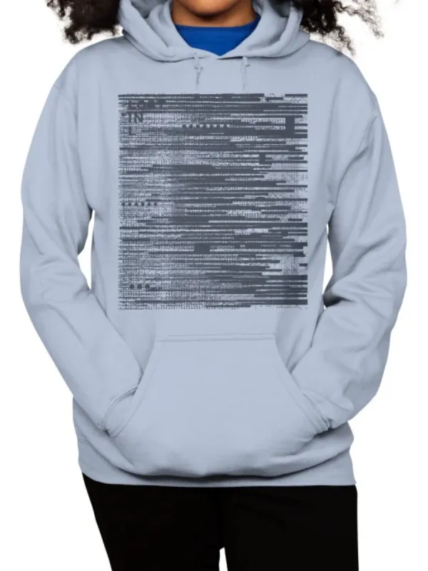 Abstract Glitch Line Art Hoodie