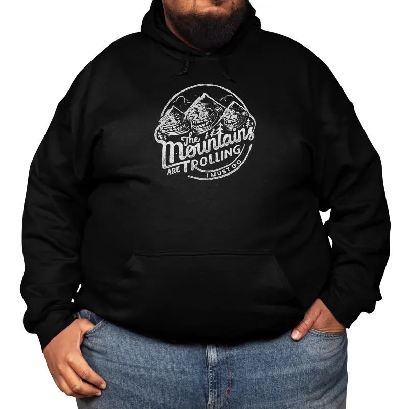 Men's Creative Mountain Troll-Themed Print Hoodie