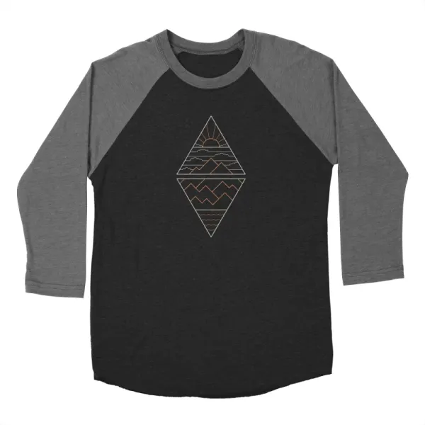 Abstract Geometric Landscape Print Men's Long-Sleeved Shirt