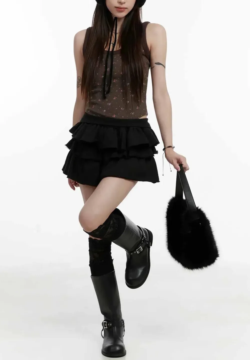 Patterned Fleece Tank Top