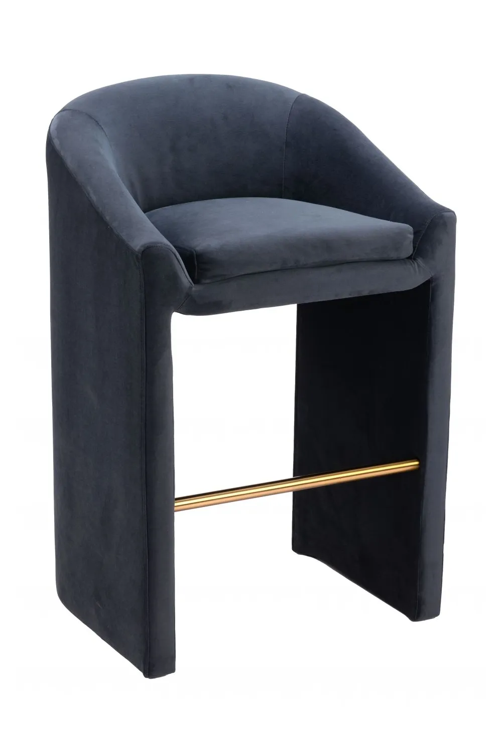 Sculptural Velvet Bar Stool