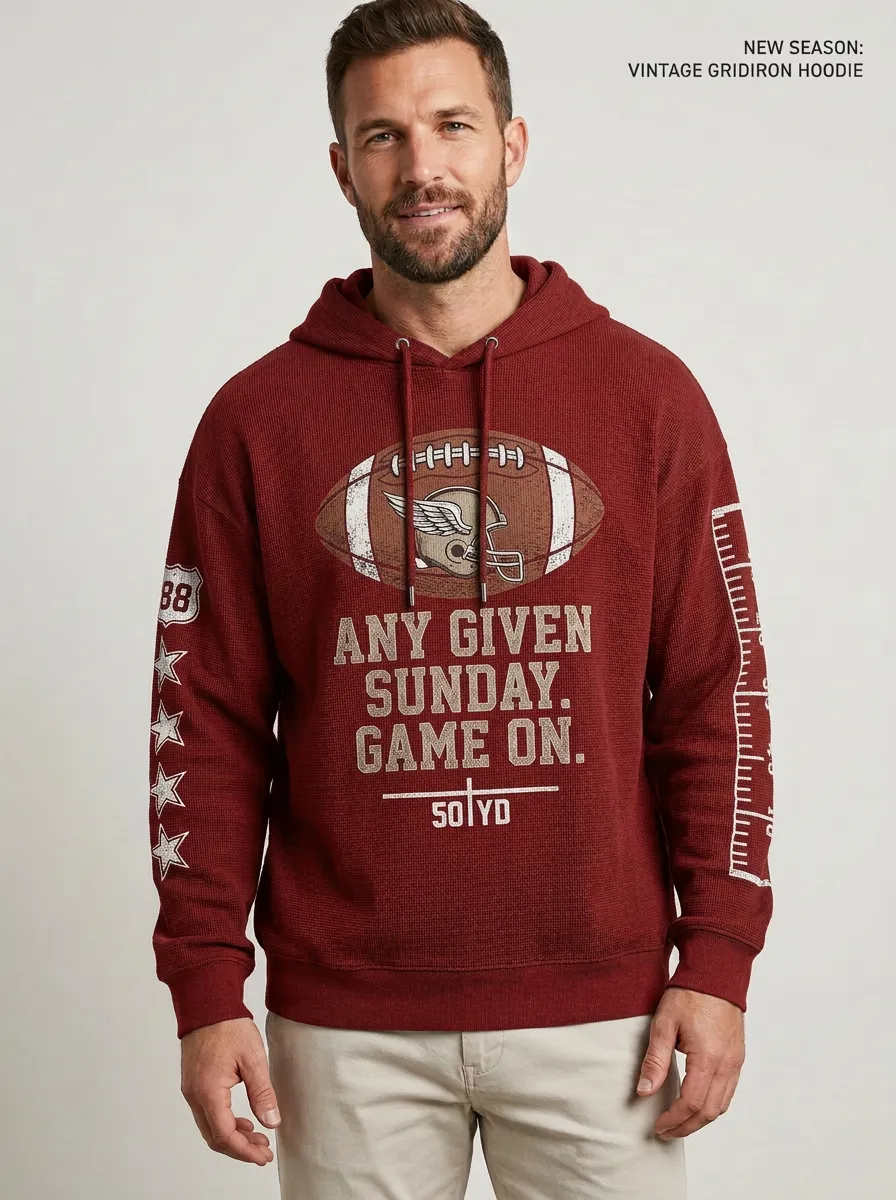 Men's American Football Gridiron Printed Hoodie