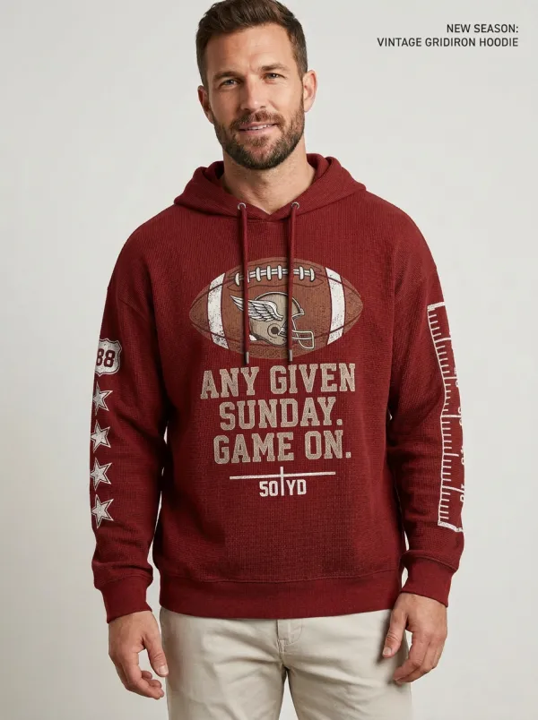 Men's American Football Gridiron Printed Hoodie