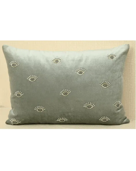 Hand Embroidered Velvet Decorative Cushion Cover