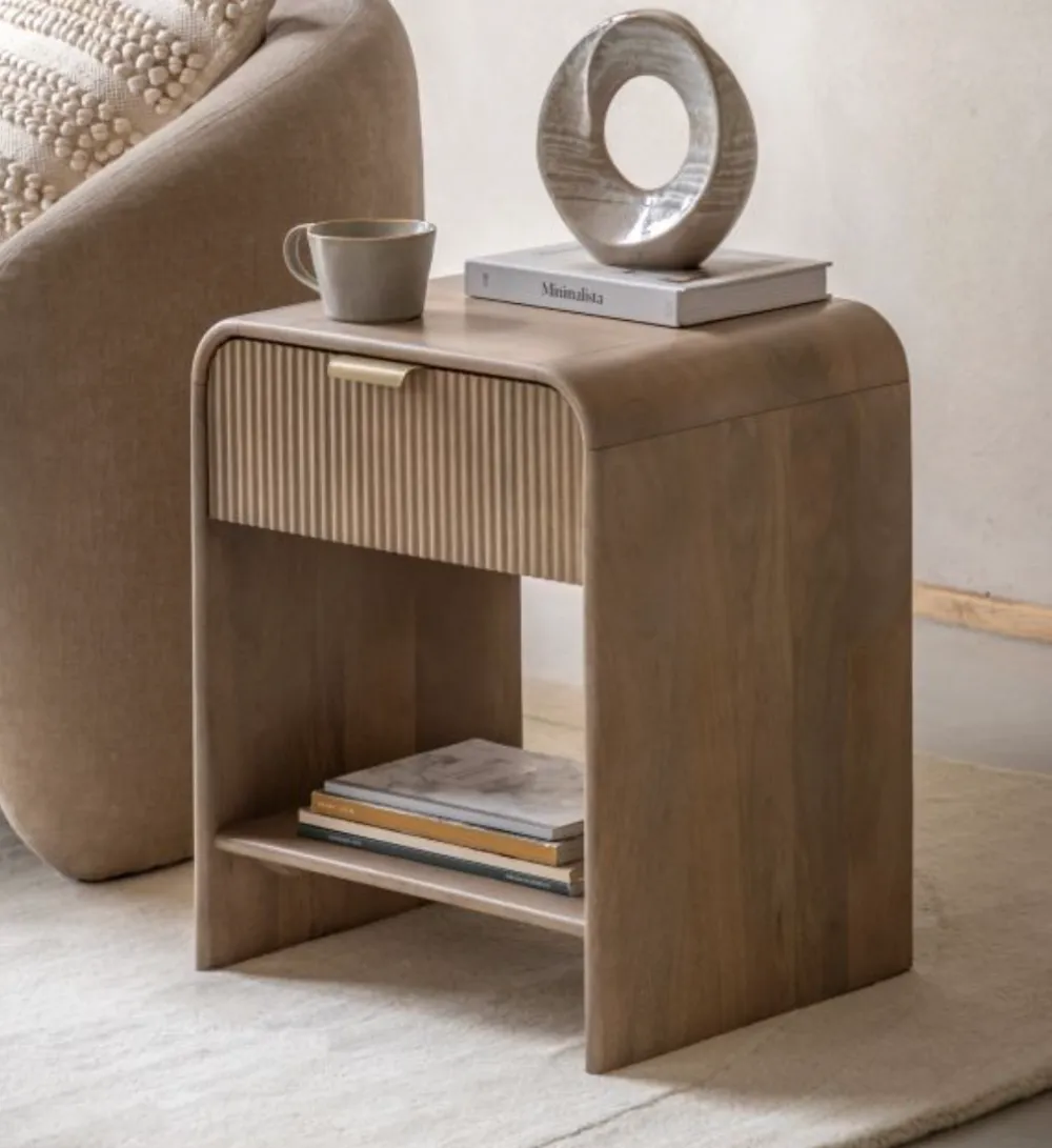 Curved Bedside Table