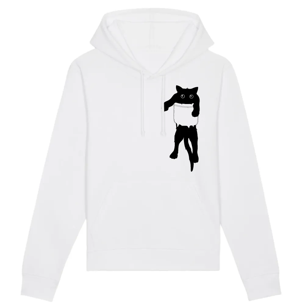Pocket Cat Graphic Pullover Hoodie