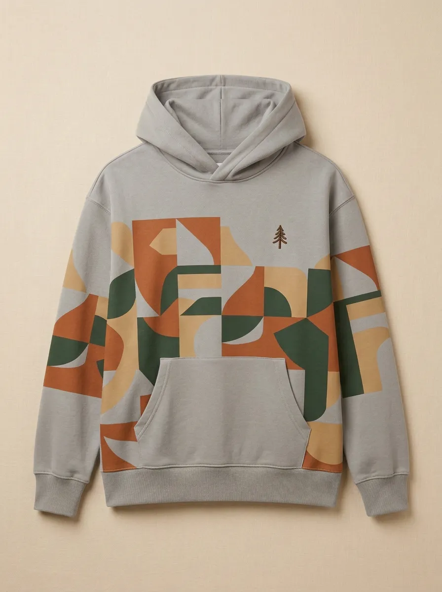 Nature Geometric Pine Tree Hoodie