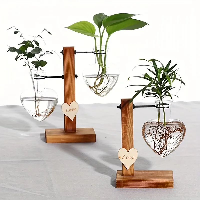 Heart-Shaped Glass Planter