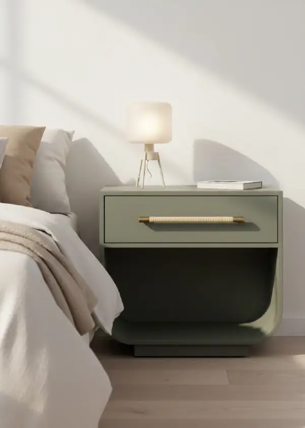 Oak Curved Nightstand