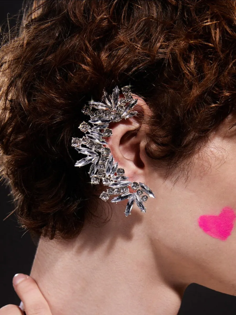 Aurora Crystal Cluster Ear Climber Cuff