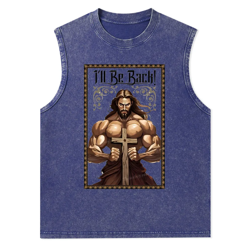I'll Be Back Christian Washed Tank Top