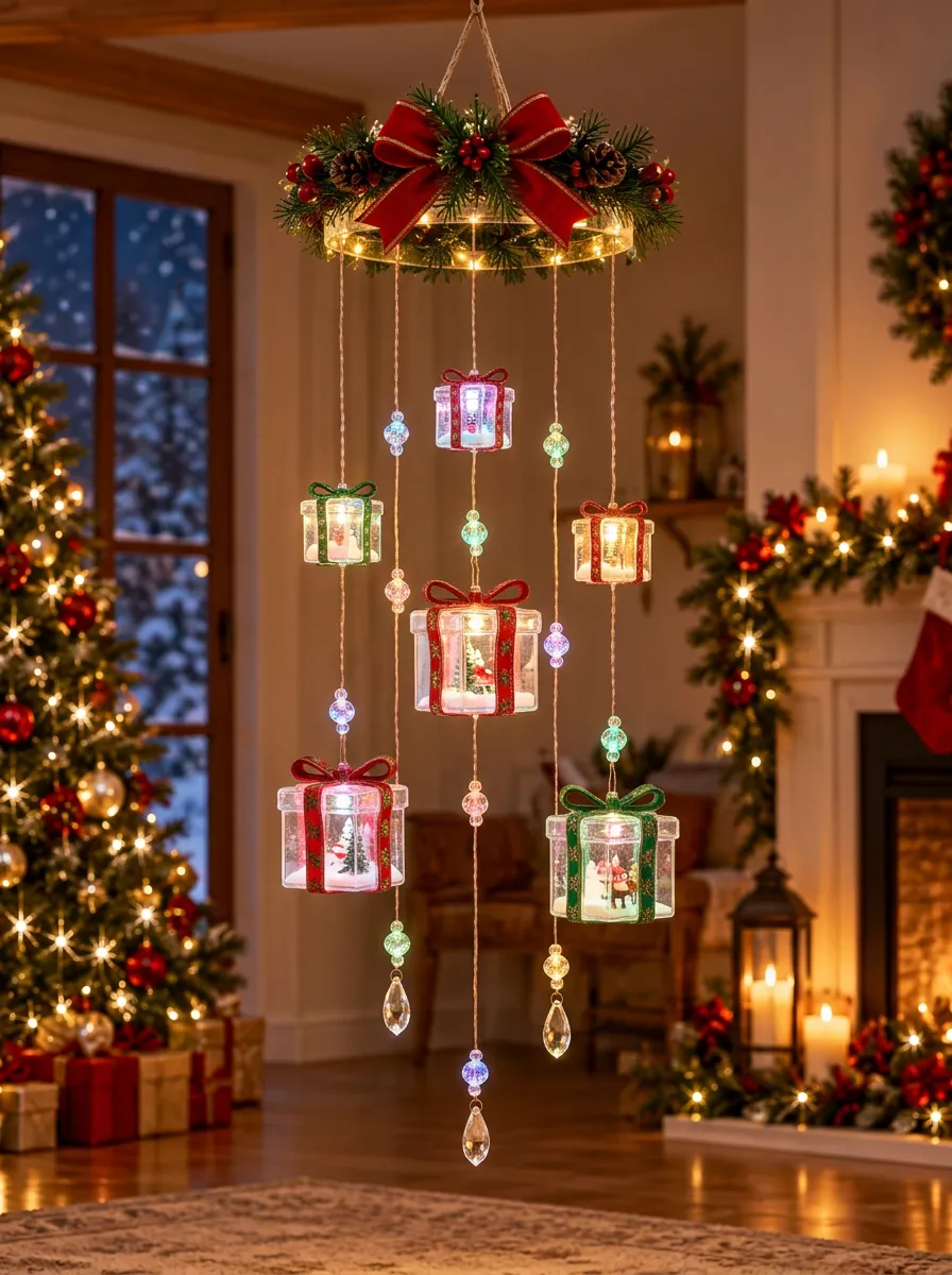 Gift Box LED Christmas Hanging String Lights