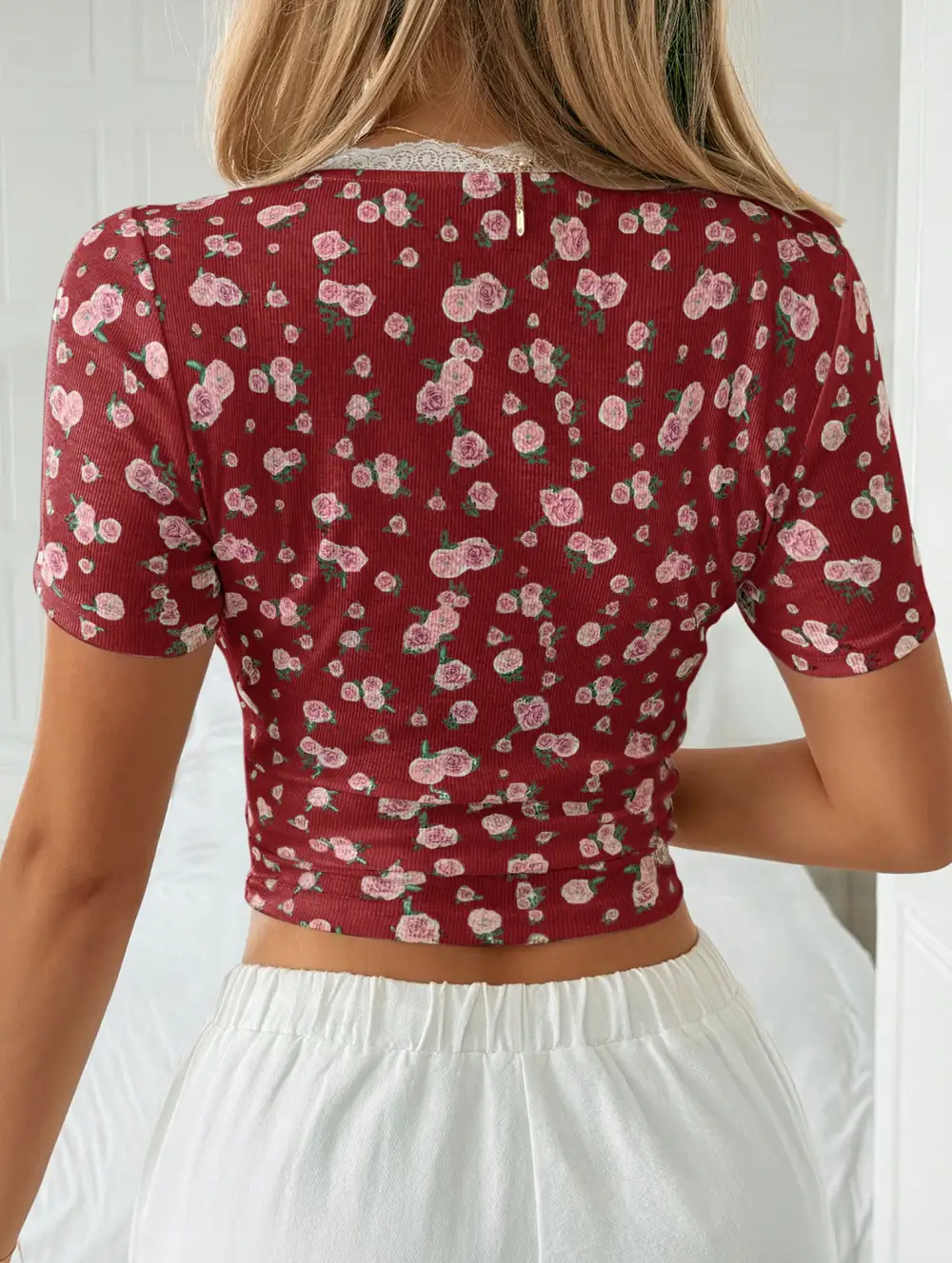 Smooth Floral Sleeve Blouse