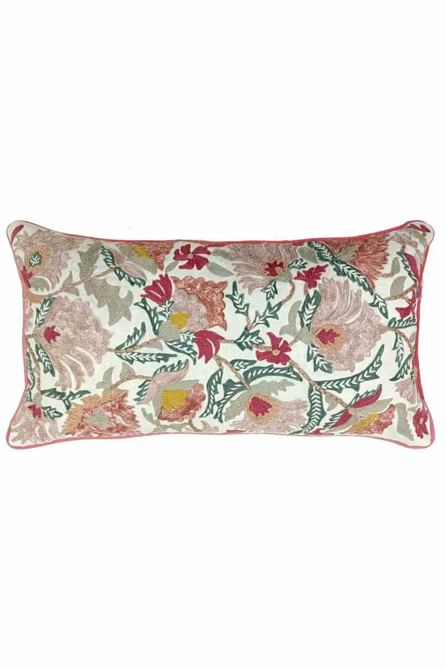 Artisan Floral Paisley Cotton Lumbar Decorative Cushion Cover