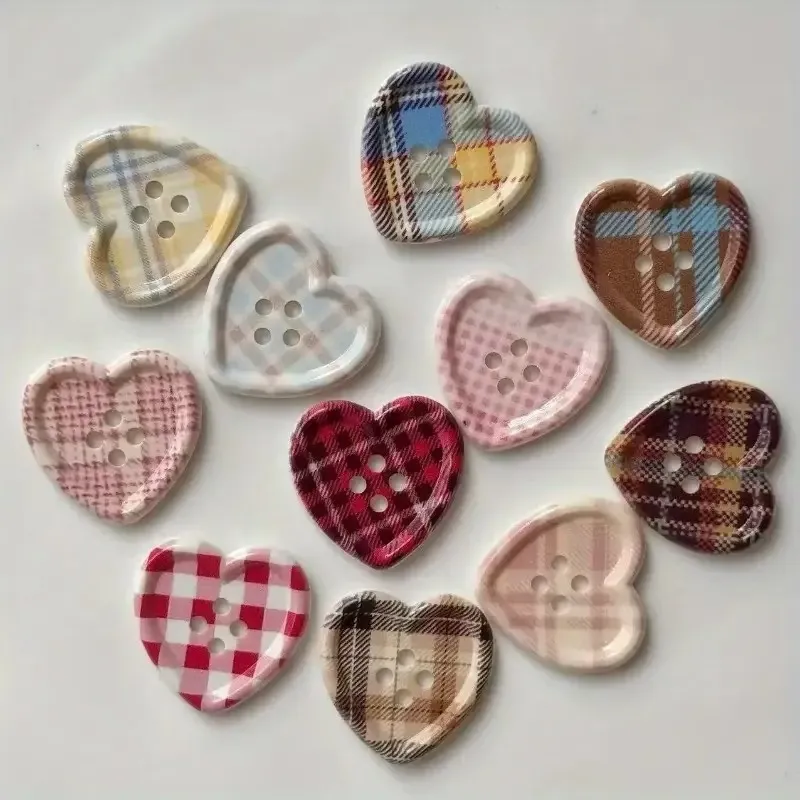 20Pcs Vintage Plaid Button