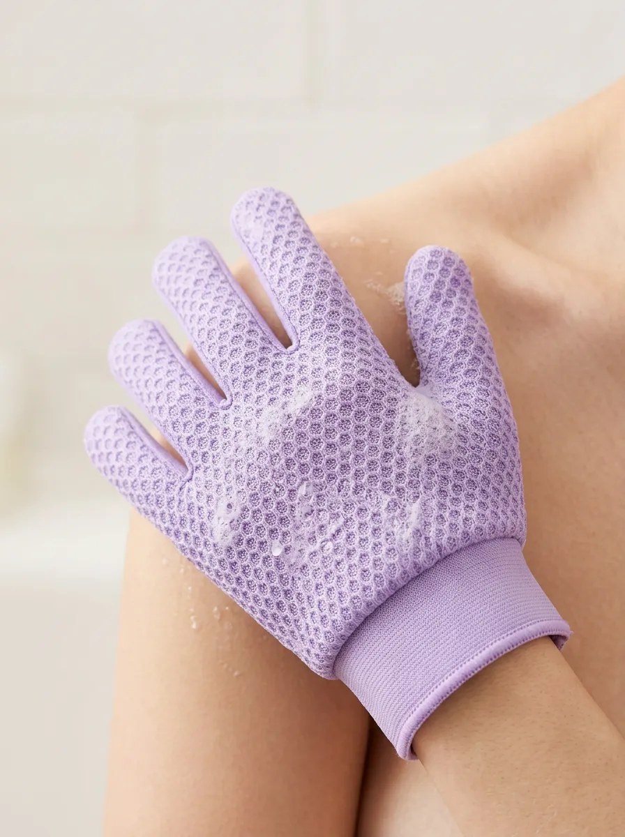 Compact Honeycomb Textured Exfoliating Bath Exfoliating Glove